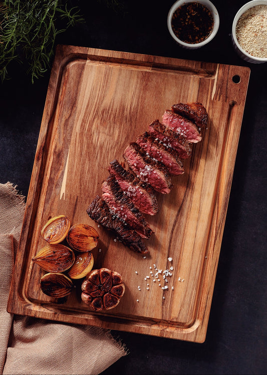 Prato de madeira retangular