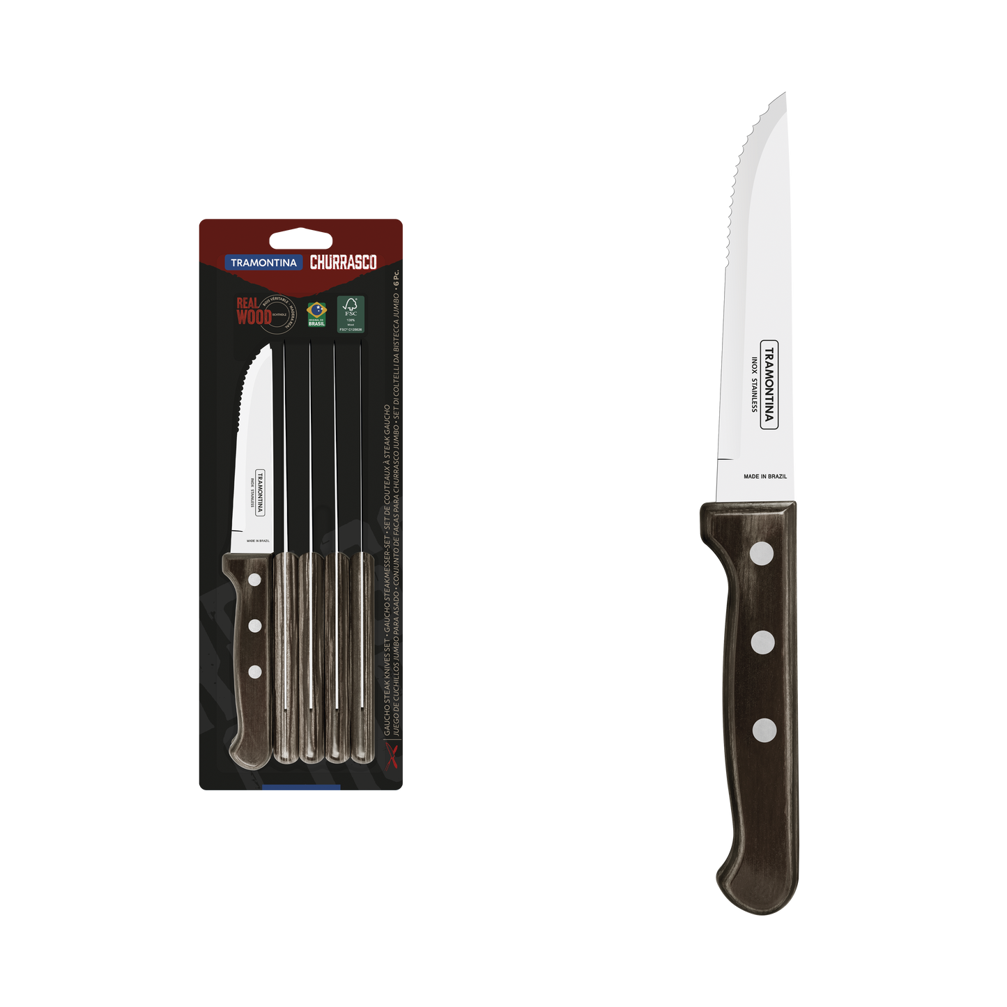 Facas Jumbo Polywood para churrasco